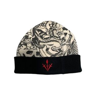Y2K Miami Ink Skull Print Beanie